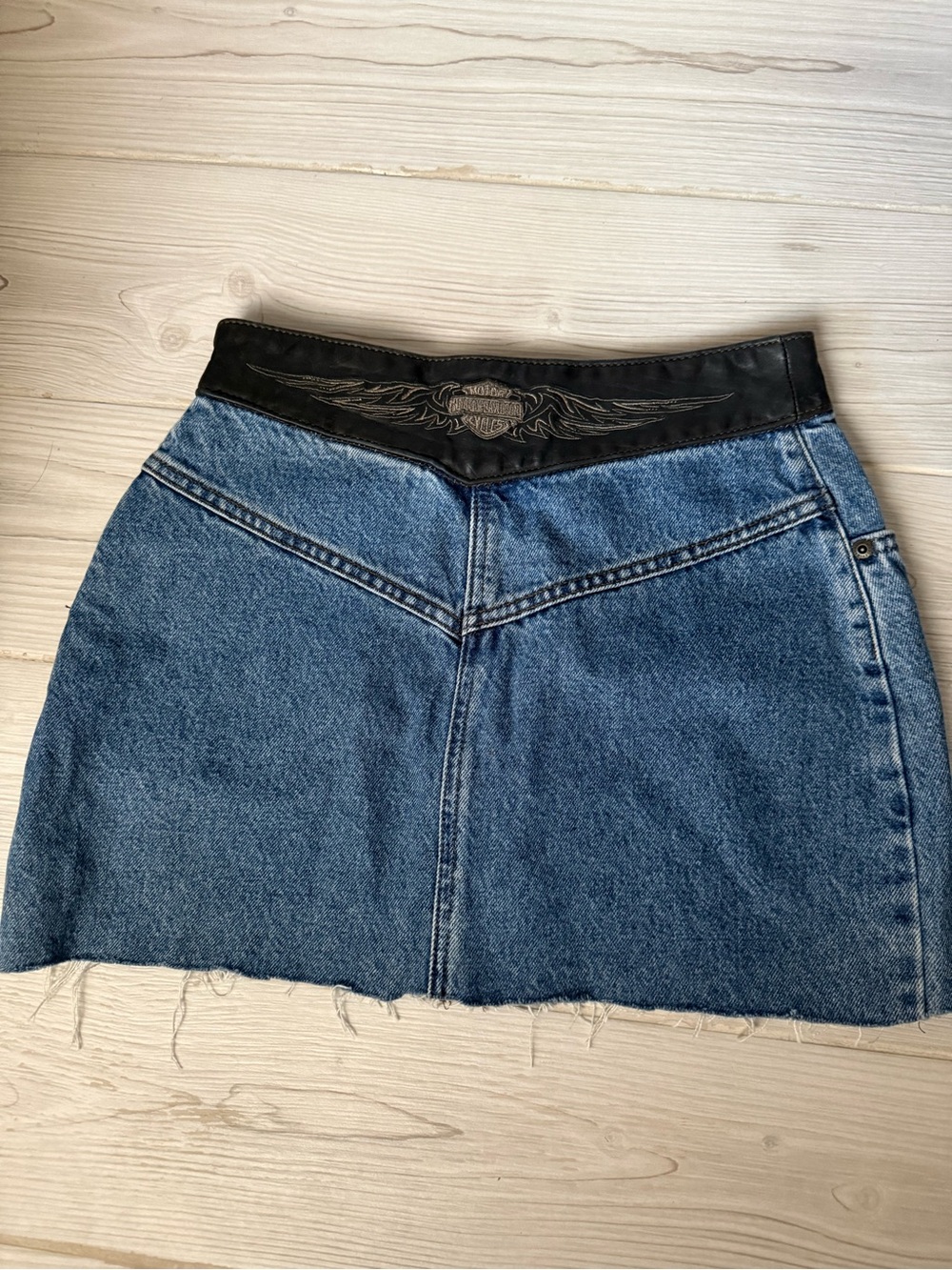 Vintage Harley Davidson Denim Skirt
